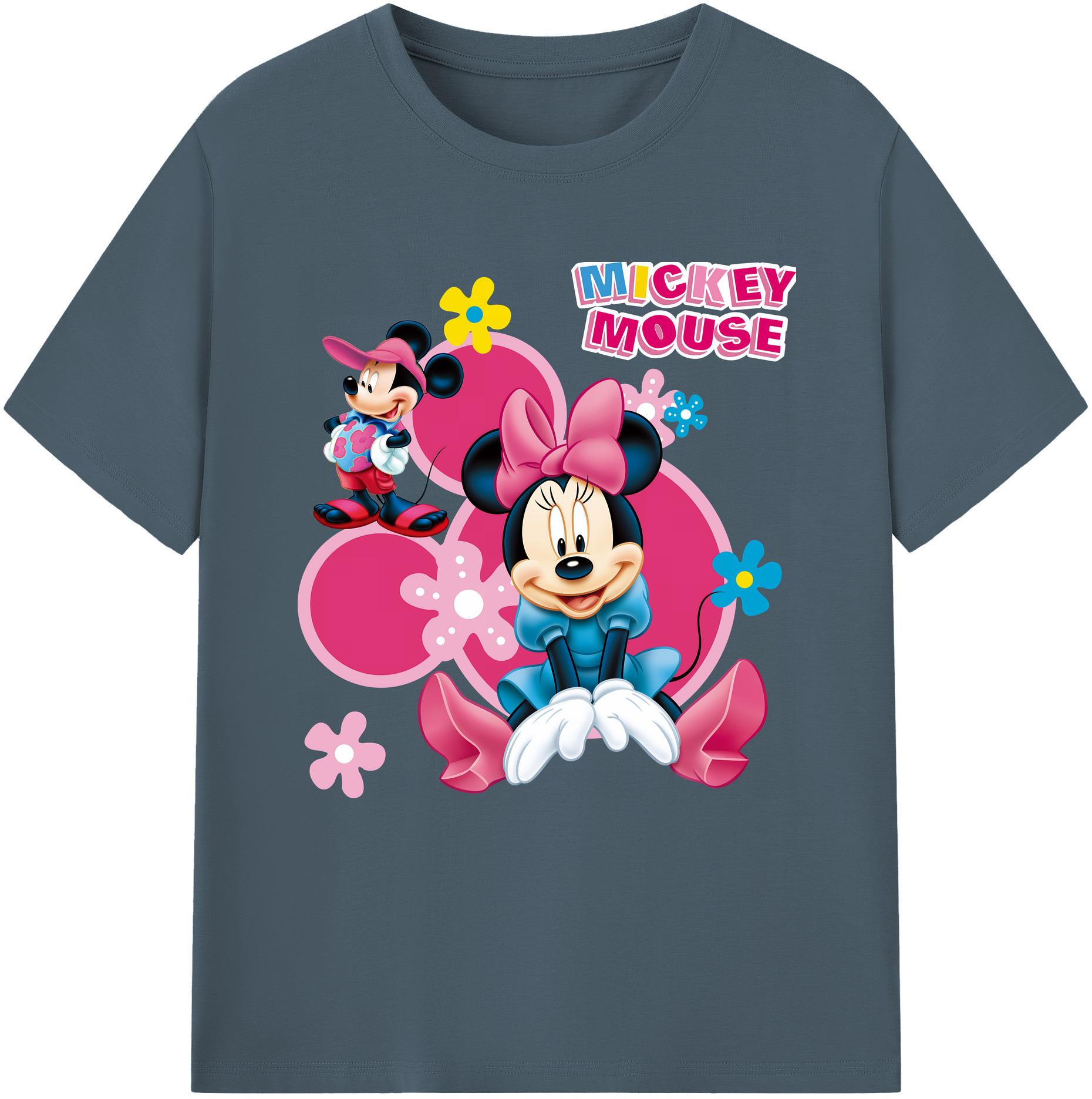 （画像用） ミッキーマウス Mickey Mouse 綿100％半袖Tシャツ（フロントプリント）